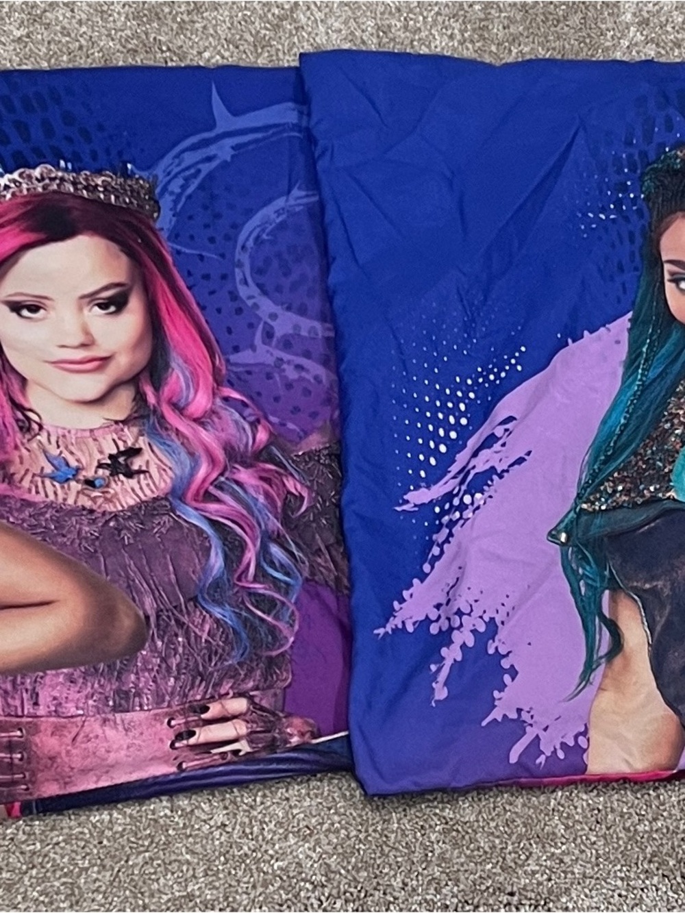 Disney Descendants 3 Pillowcases Set of 2 Two-Sided Mal Evie Uma Audrey